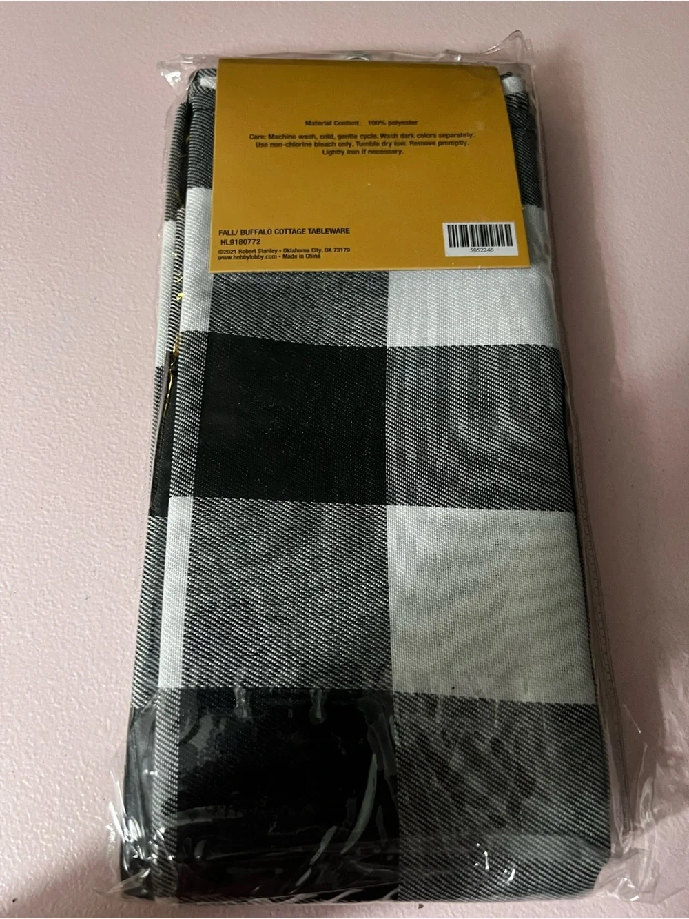 Robert Stanley Buffalo plaid napkins set of 4, black and white